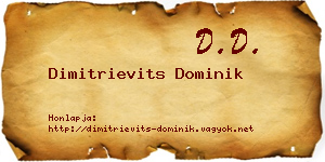 Dimitrievits Dominik névjegykártya